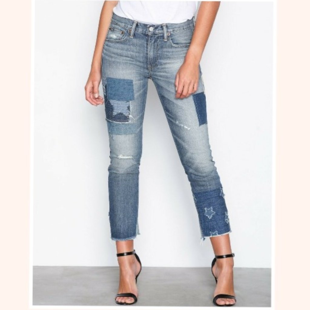 Polo Ralph Lauren Women's Waverly Straight Blue Crop Jeans Size 28